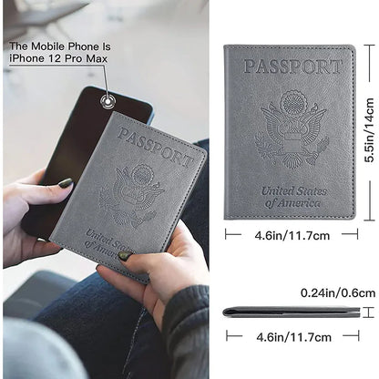 US Passport Cover - Personalized PU Leather Holder