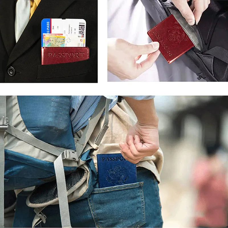 US Passport Cover - Personalized PU Leather Holder