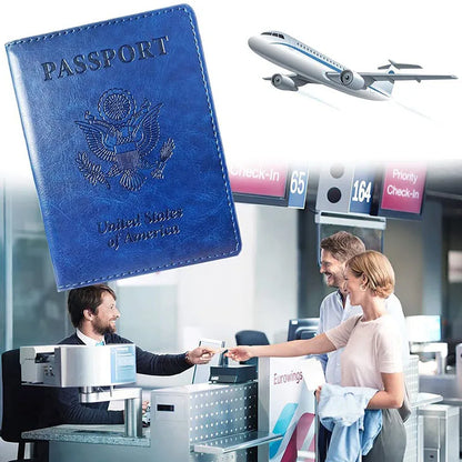 US Passport Cover - Personalized PU Leather Holder